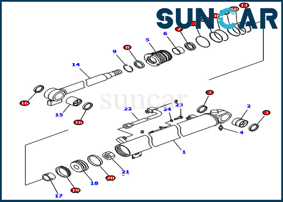 KOMATSU 707-98-34610 7079834610 उपकरण मॉडल के लिए बूम सिलेंडर सील मरम्मत किट PC40R-8 PC45R-8
