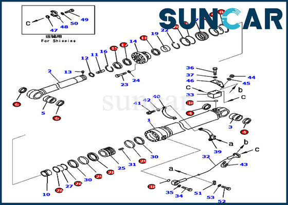 7079969460 खुदाई के पुर्जे PC450-8 PC430-8 कोमात्सु 707-99-69460 आर्म सिलेंडर सील किट सर्विस किट