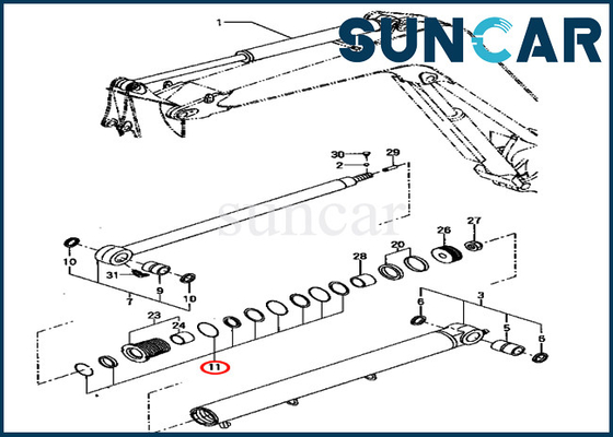 सील किट YM172187-72020 YM17218772020 कोमात्सु मॉडल PC70FR-1 के लिए आर्म सिलेंडर सर्विस किट