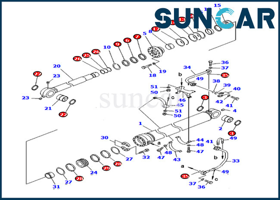 कोमात्सु मशीनरी मॉडल PC750-6 PC750LC-6 के लिए 707-99-68550 7079968550 बाल्टी सिलेंडर सील मरम्मत किट